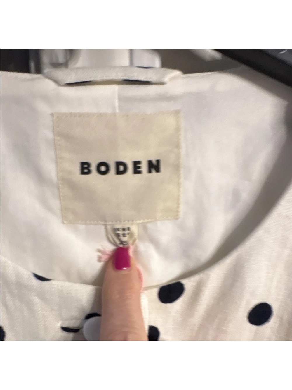 Boden Cream Blazer with Black Polka Dots - Picture 3 of 7